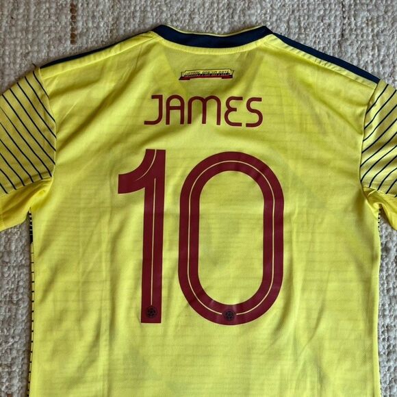 Adidas 2020 19 Colombia National Team Home Away Soccer Jersey JAMES #10 Yellow M - Picture 6 of 6